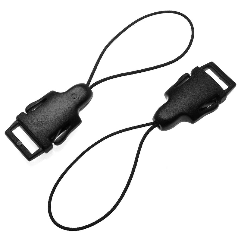  [AUSTRALIA] - E-outstanding 1Pair Black Quick Release QD Loops System Connectors Clip Adapters for Camera Neck Strap