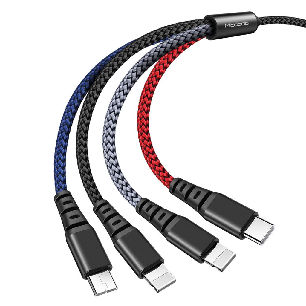  [AUSTRALIA] - AICase 4 in 1 Nylon Braid Rechargeable USB Cable, Compatible with Various Models of Cell Phones and Tablets