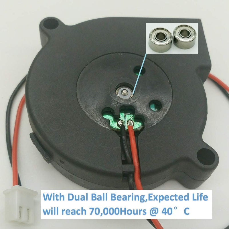  [AUSTRALIA] - 2 Packs Dual Ball Bearing 50x50x15mm 5015 DC Brushless Blower Cooling Fan for 3D Printer and Other Small Appliances Series Repair Replacement,2Pin 6000rpm UL (12V Dual Ball Bearing) 12V Dual Ball Bearing
