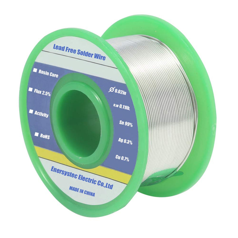  [AUSTRALIA] - Lead Free Solder Wire Rosin Core Electrical Solder Wire Thin 0.6mm 50g Fine Solder with Flux 2.5 PB Free Sn99 Ag0.3 Cu0.7 Flow 0.11lb for High Precision Electronics Soldering DIY Repair