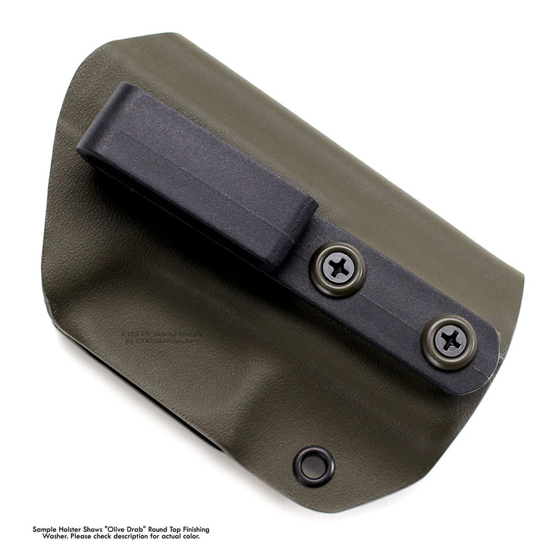  [AUSTRALIA] - Finishing Washers - #8 - (.530 Dia.) - Countersunk - Round Top - Nylon - for Kydex Holster Making - USA Design - (by HolsterSmith) - (Color Collection) - (50 Pack) Black