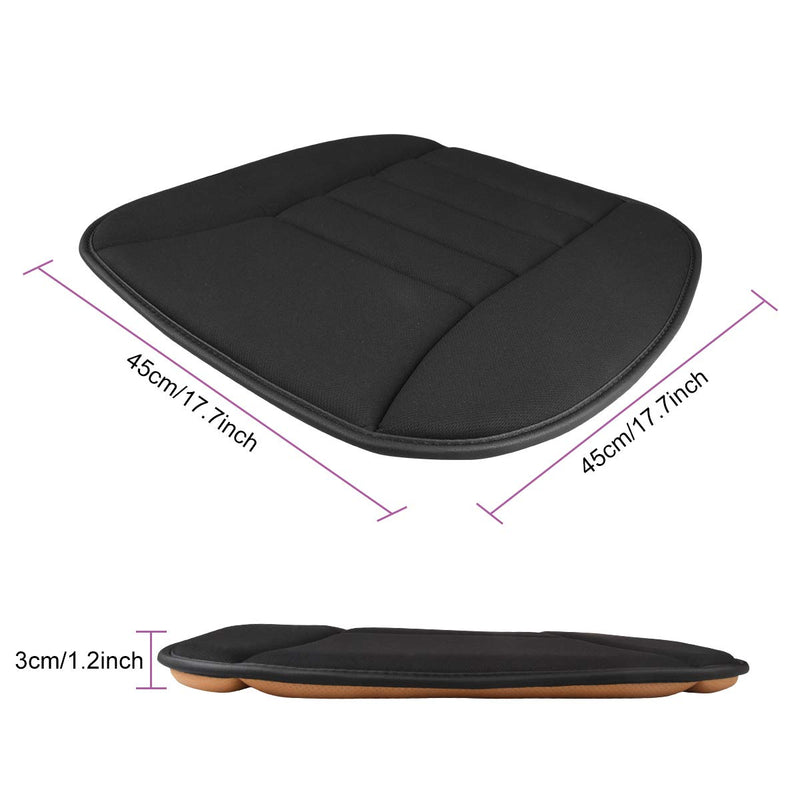  [AUSTRALIA] - Aukee Car Seat Cushion Office Chair Mat Memory Foam Home Use Pad Black 1PC Fabric Cushion