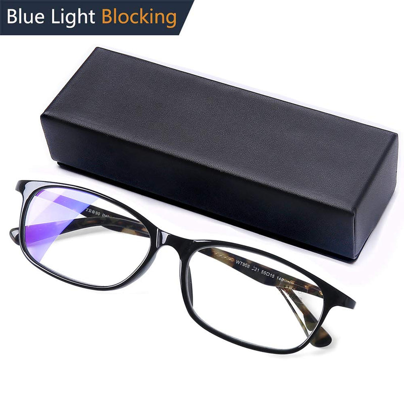 Computer Reading Glasses Blue Light Blocking Italy Design TR90 Pattern Frame Rectangular Readers for Men and Women,1.5 Green 1.5 x - LeoForward Australia