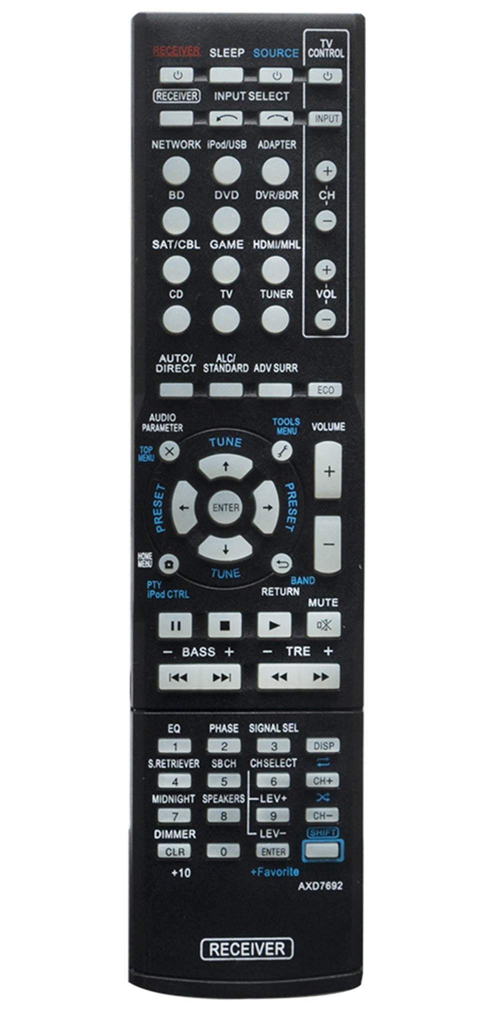  [AUSTRALIA] - AULCMEET AXD7692 Replace Remote Control Compatible with Pioneer AV Receiver VSX-43 VSX-1023-K VSX-823-K VSX-828-K VSX-828-S VSX-528-K VSX-528-S