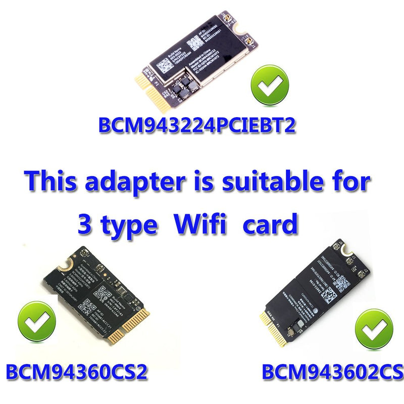  [AUSTRALIA] - BCM943224PCIEBT2/bcm94360CS2/BCM943602CS WiFi + Bluetooth 4.0 Card to PCI-E x1 Adapter for PC/Hackintosh