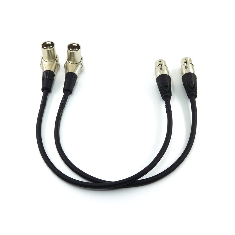  [AUSTRALIA] - WJSTN-049 Right Angle XLR to XLR Cable 3 Pin Mic Cord xlr to xlr Female to male 2-Pack