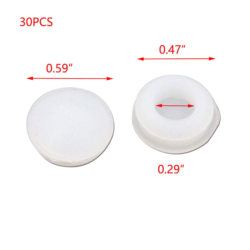 T Tulead 30PCS Rubber Hole Plugs Clear End Cap Pipe Hole Plug Round Hole Cover Waterproof Locking Hole Plug Fit for 12mm Fit for 12mm/0.47" - LeoForward Australia