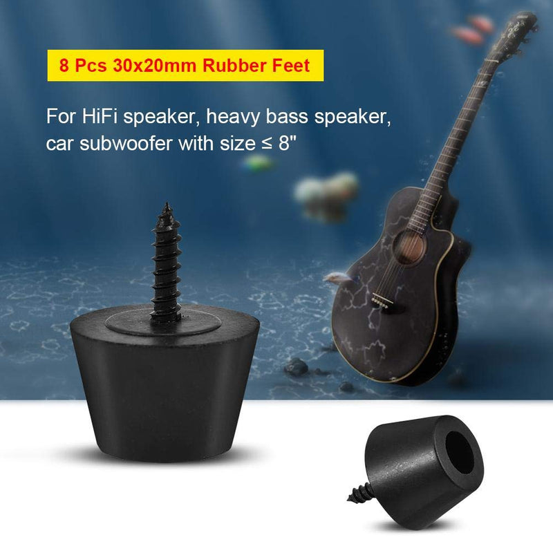 8 Pcs Rubber Feet Anti-Vibration Base Pad 30x20mm Stand for Speaker Guitar Amplifier w/Screws - LeoForward Australia