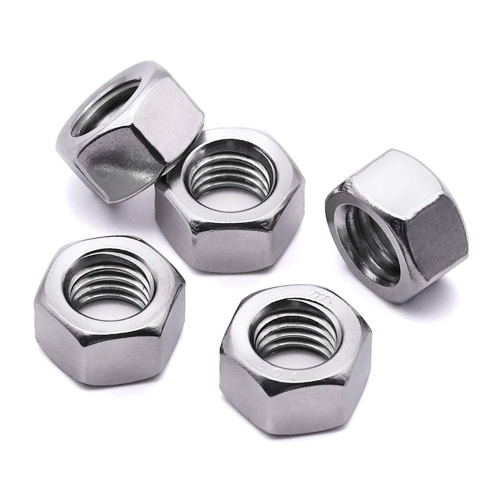  [AUSTRALIA] - 3/8-16 Stainless Steel Finished Hex Nut, 304 Stainless Steel 18-8 Hexagon Nut, Bright Finish, Full Thread, ASME B18.2.2, 25 of Pack 3/8-16 (25 pcs)