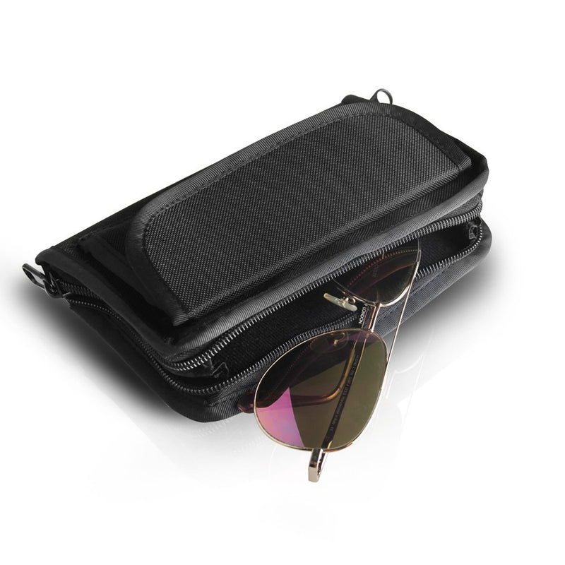 MINGLI 1PC Roll Bar Sunglasses Holder Storage Bag Pocket for Jeep Wrangler JK Unlimited 2/4 Door Black Small Things Accessories Storage Pouch - LeoForward Australia