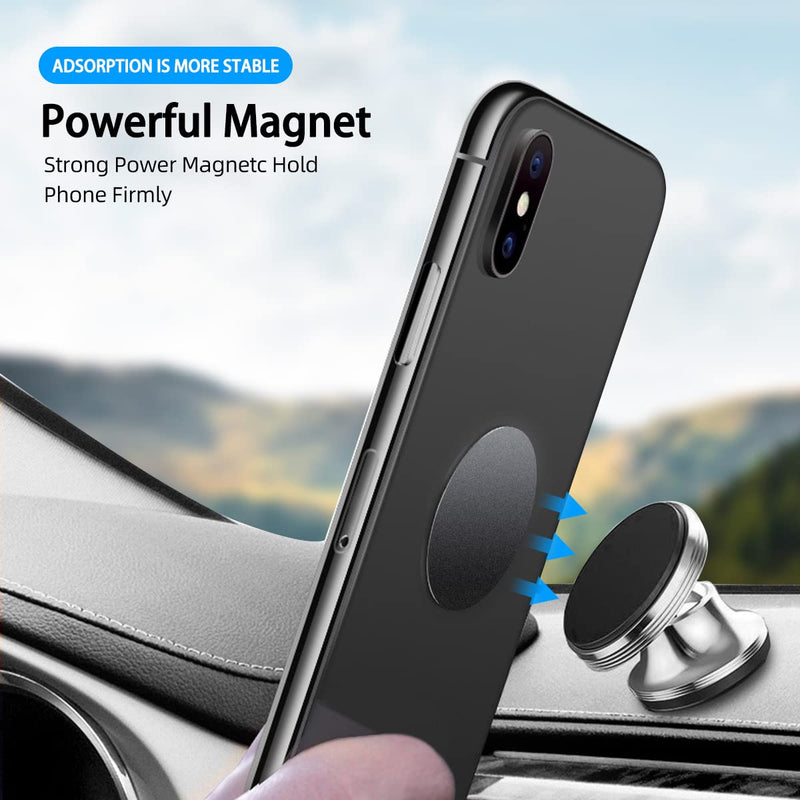  [AUSTRALIA] - ANMONE Metal Plate for Phone Magnetic Mount Holder Stand [4Pack -2 Round 2 Rectangle Black] Adhesive Sticker Magnetic Plate Iron Sheet Ultra-Thin Car Cradle Disc Ordinary Metal Plate