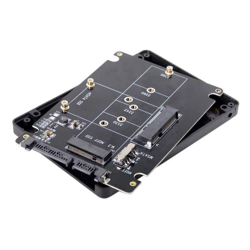 Cablecc Combo M.2 NGFF B-Key & mSATA SSD to SATA 3.0 Adapter Converter Case Enclosure with Switch - LeoForward Australia