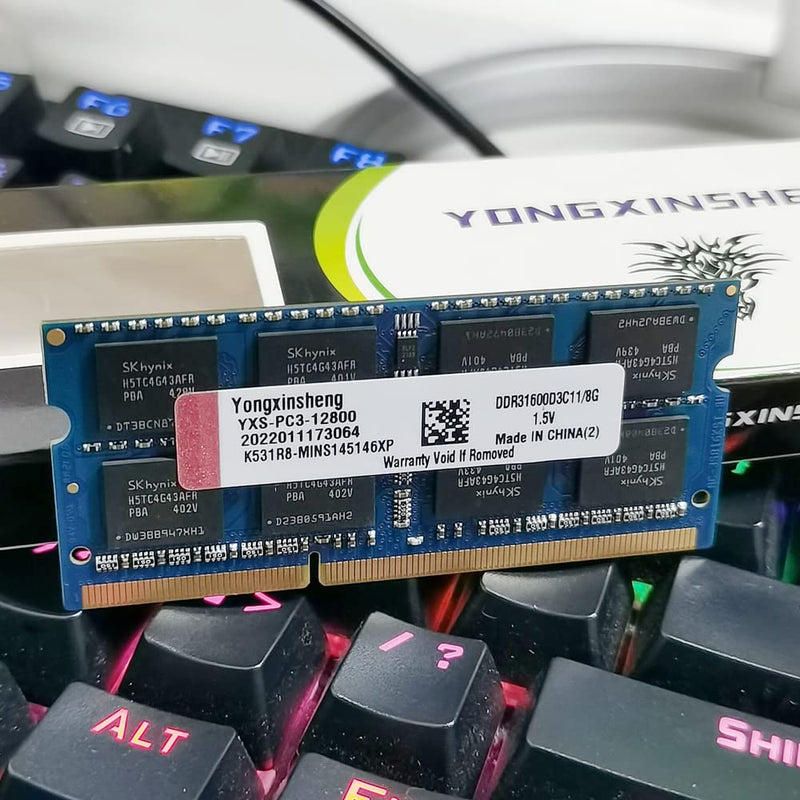  [AUSTRALIA] - Yongxinsheng 8GB kit (2x4GB) DDR3L 1600 MHz SODIMM PC3L-12800 CL11 2Rx8 1.35V Laptop RAM DDR3 Memory Module - Blue DDR3L (4GBx2) 1600MHz