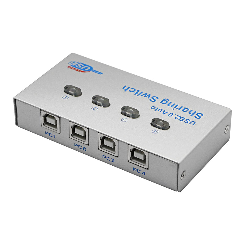  [AUSTRALIA] - SinLoon Printer Splitter,USB Printer Sharing Switch4 Ports,4 PCs Share 1 USB Device,High Speed Sharing Switcher Printer Scanner External(1 to 4)