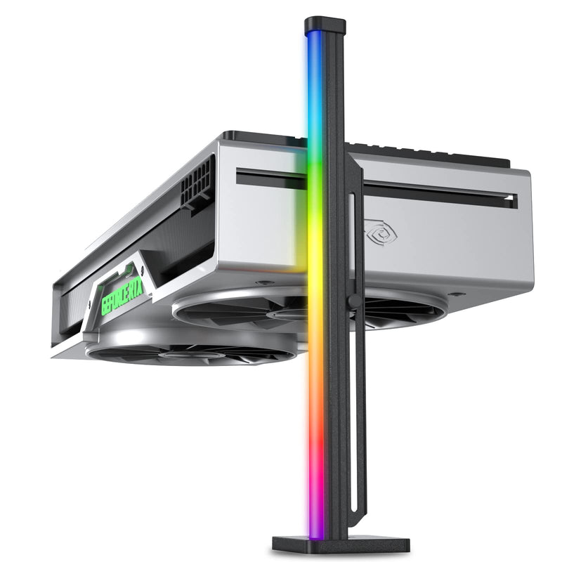  [AUSTRALIA] - novonest GPU Support Bracket,5V 3PIN ARGB Graphics Card GPU Brace Support Video Card Sag Holder/Holster Bracket,Silicone Flexible Luminous Rainbow Light Strip,Anodized Aerospace Aluminum,GH04ARGB