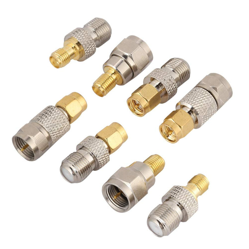  [AUSTRALIA] - Radio Converter, Portable 4Pcs Brass Aerial Connector F to SMA Radio Converter, Nickel Plated Brass Material, for Antennas, DAB Antenna Adapters, Coaxial Cables, Radio Scanners