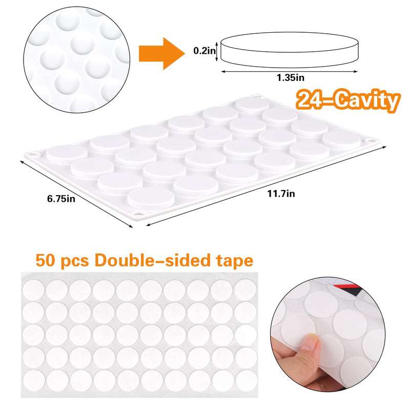  [AUSTRALIA] - Palksky Silicone Mat/Pad for Wax Seal Stamp, 24-Cavity Wax Sealing Mat with Removable Sticky Dots for DIY Craft Adhesive Waxing