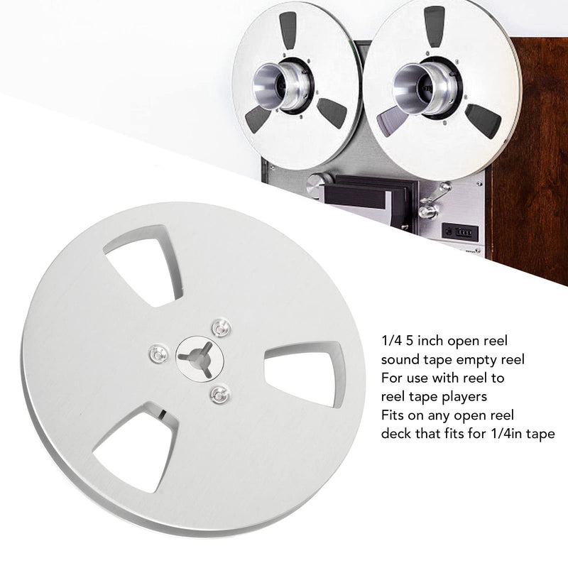  [AUSTRALIA] - 1/4 5 Inch Empty Tape Reel, 3 Holes Universal Open Reel Sound Tape Empty Reel, Aluminum Take Up Reel to Reel Small Nab, Opening Machine Part