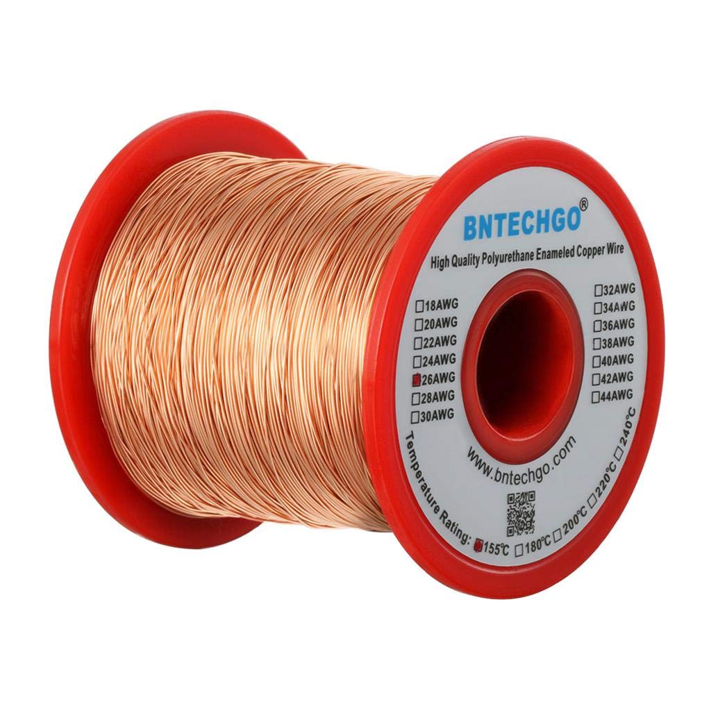  [AUSTRALIA] - BNTECHGO 26 AWG Magnet Wire - Enameled Copper Wire - Enameled Magnet Winding Wire - 1.0 lb - 0.0157" Diameter 1 Spool Coil Natural Temperature Rating 155℃ Widely Used for Transformers Inductors 26 gauge enameled magnet wire 1 lb natural 1 lb