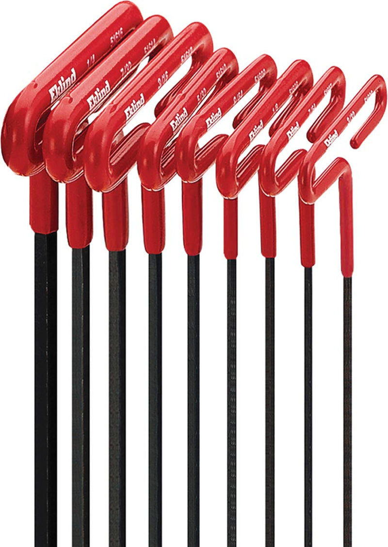  [AUSTRALIA] - Eklind Tool 50614 Cushion Grip Hex T-Key allen wrench - 8 SAE 3/32-1/4 Inch & 6 Metric 2-6 MM Sizes (6In shaft)