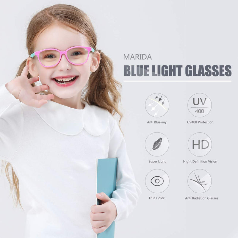  [AUSTRALIA] - MARIDA Kids Blue Light Blocking Glasses, Computer Glasses for Kids, UV Glasses for Computer or TV Boys Girls Age 4-10 Blue&yellow