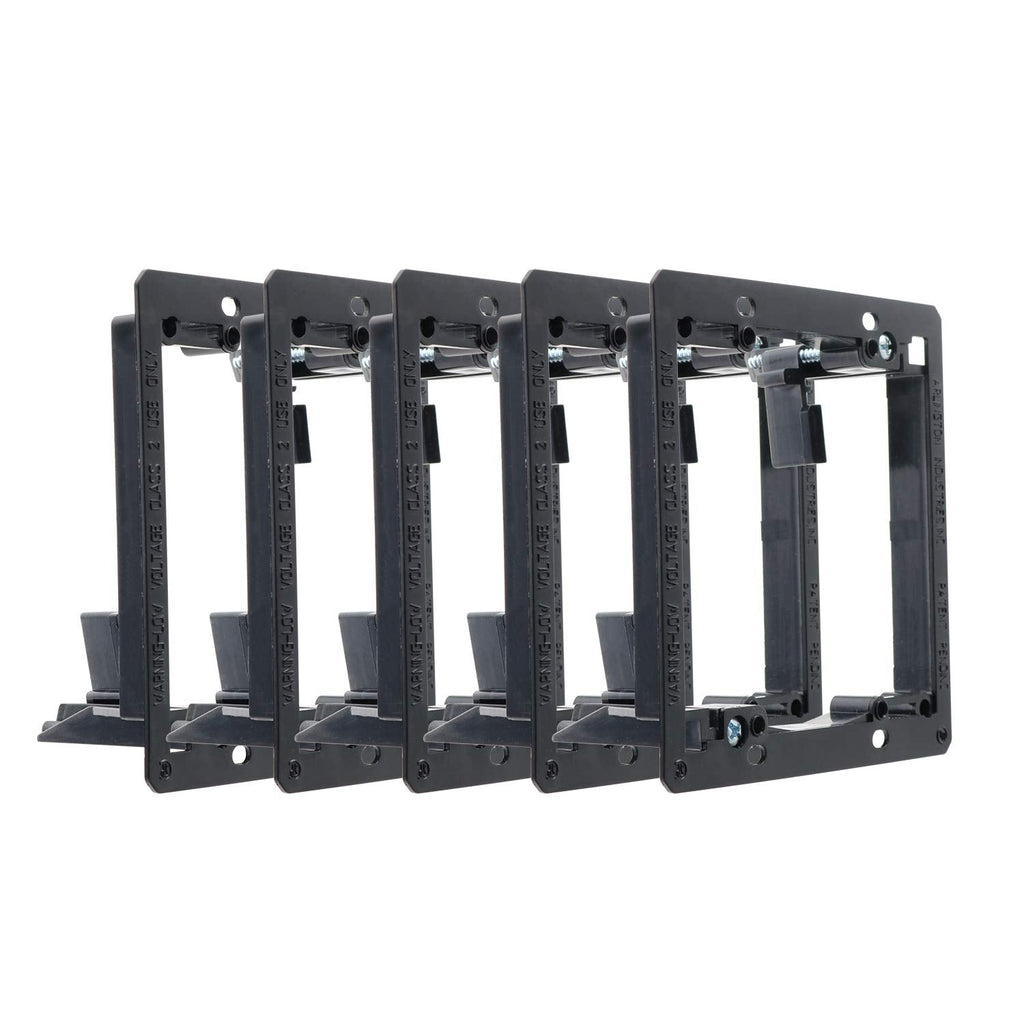  [AUSTRALIA] - Maxmoral 5pcs 2-Gang Low Voltage Mounting Bracket Multipurpose Drywall Mounting Bracket for Wall Plate of Telephone Wires, Network Cables, HDMI, Coaxial, Speaker Cables 2 Gang