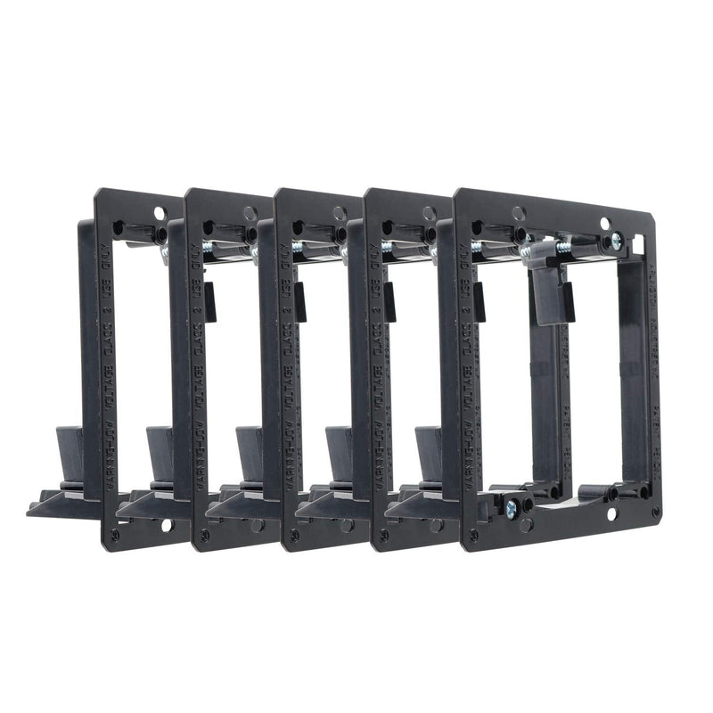  [AUSTRALIA] - Maxmoral 5pcs 2-Gang Low Voltage Mounting Bracket Multipurpose Drywall Mounting Bracket for Wall Plate of Telephone Wires, Network Cables, HDMI, Coaxial, Speaker Cables 2 Gang