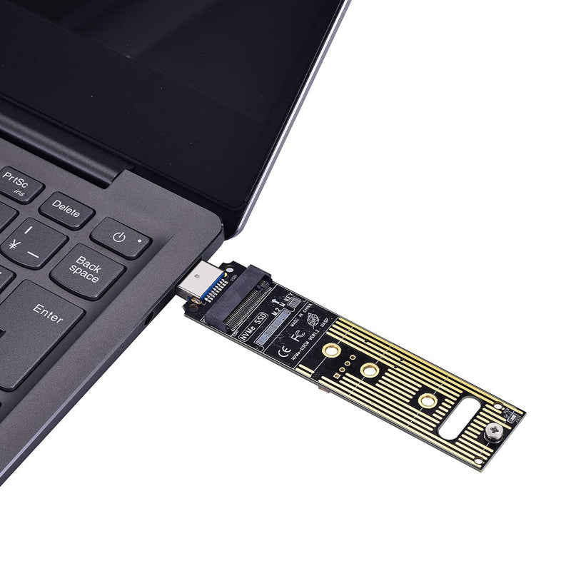  [AUSTRALIA] - M.2 NVME USB 3.1 Adapter, M-Key M.2 NVME to USB Card Reader USB 3.1 Gen 2 Bridge Chip with 10 Gbps High Performance, Compatible with Samsung 950/960/970 Evo/Pro or Other M.2 SSDs with PCI-E Type