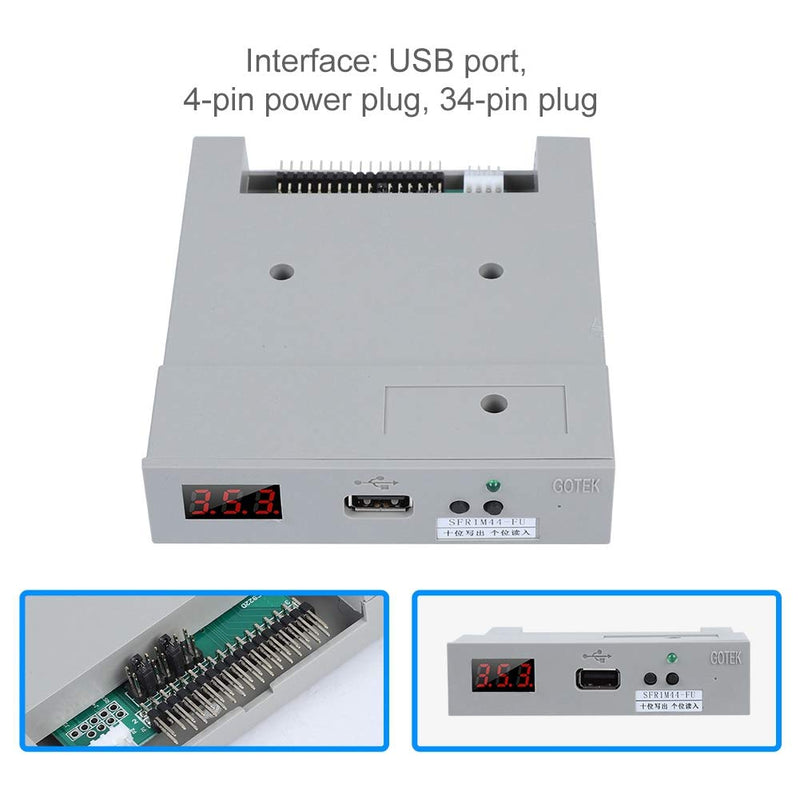  [AUSTRALIA] - fosa Floppy & Tape Drives SFR1M44-FU USB Floppy Drive Emulator for Embroidery Machine Plug and Play Floppy to USB Converter with 3.5In 1.44MB 34-Pin Floppy Disk Driver Interface