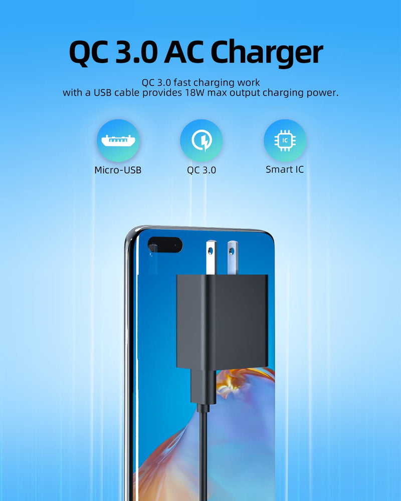  [AUSTRALIA] - Fast Quick Charger Fit for Samsung Galaxy S6/S7 Edge/Active/Edge+, S4/S5 Active/Developer Edition/Mini/Zoom, S II/S III Mini, Galaxy A6/A10, Convoy 3/4, Gusto 3, Rugby 4/ III Phone Power Adapter Cord