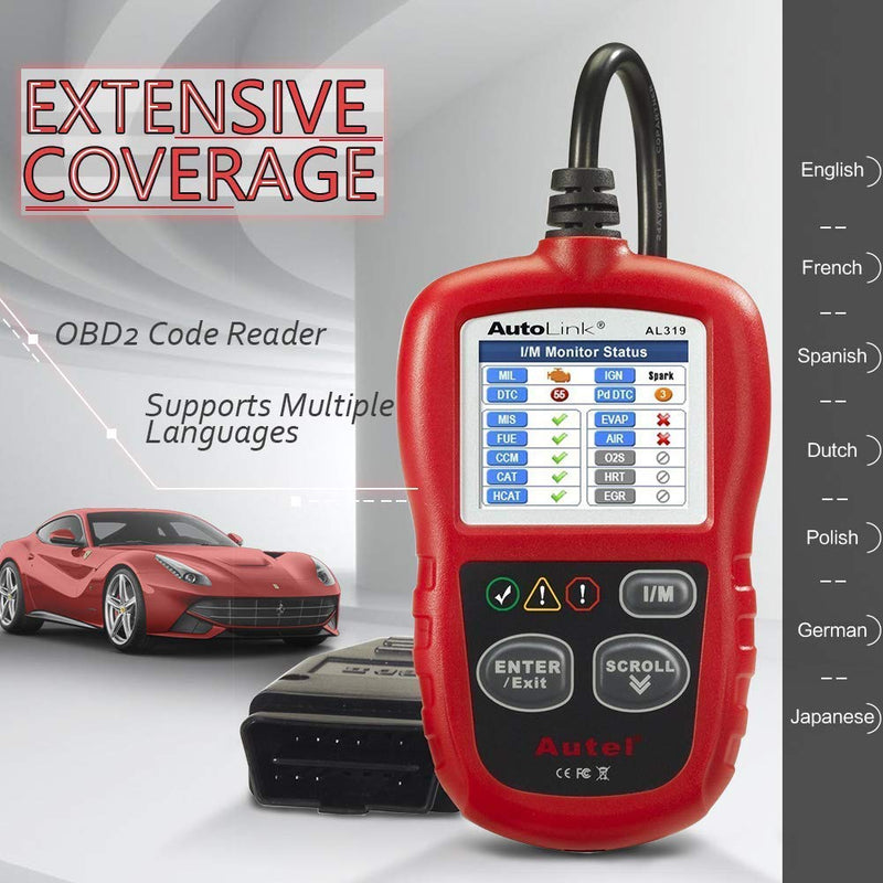  [AUSTRALIA] - Autel AutoLink AL319 OBD2 Scanner Automotive Engine Fault Code Reader CAN Scan Tool