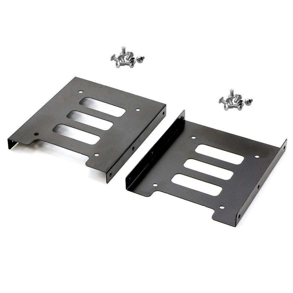  [AUSTRALIA] - Pasow 2 Pack 2.5" to 3.5" SSD HDD Hard Disk Drive Bays Holder Metal Mounting Bracket Adapter for PC (Bracket)