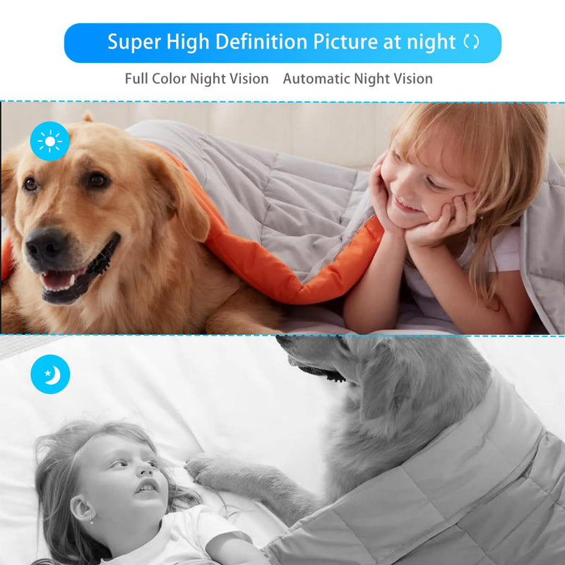  [AUSTRALIA] - 4MP Indoor Security Camera Pet with Phone App 2K 5GHz & 2.4GHz 360°Wireless WiFi Cameras for Baby/Elder/Dog/Pet Motion Detection Audible Alarm Easy Installation Compatible Alexa 1Pcs 64GB SD