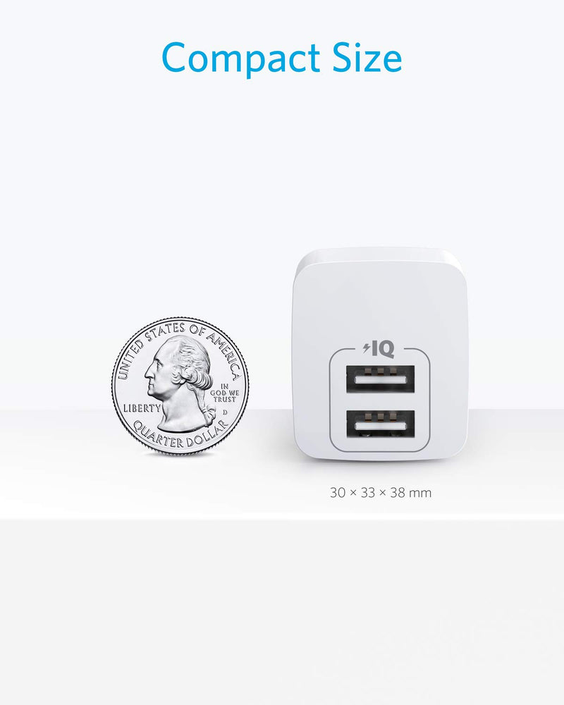 Anker USB Charger, Anker PowerPort Mini Dual Port Phone Charger, Super Compact USB Wall Charger 2.4A Output & Foldable Plug for iPhone 11/11 Pro/Max/8/7/X, iPad Pro/Air 2/Mini 4, Samsung and More - LeoForward Australia