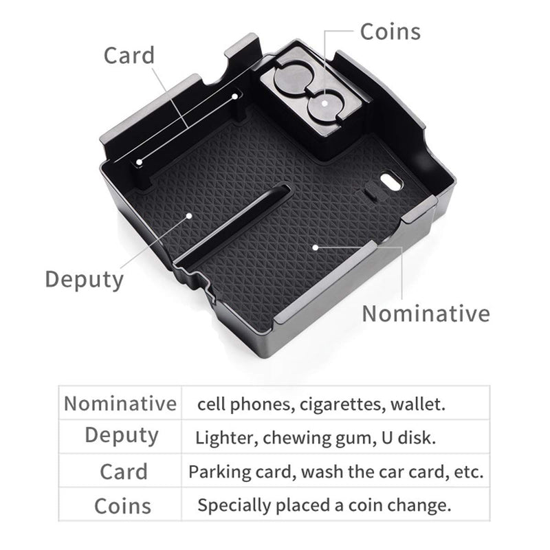  [AUSTRALIA] - TTCR-II Centre Console Organizer Tray for Jeep Wrangler JL/JLU 2018/2019/2020 and Jeep Gladiator 2020, Console Armrest Storage Box Tray with Coin Container