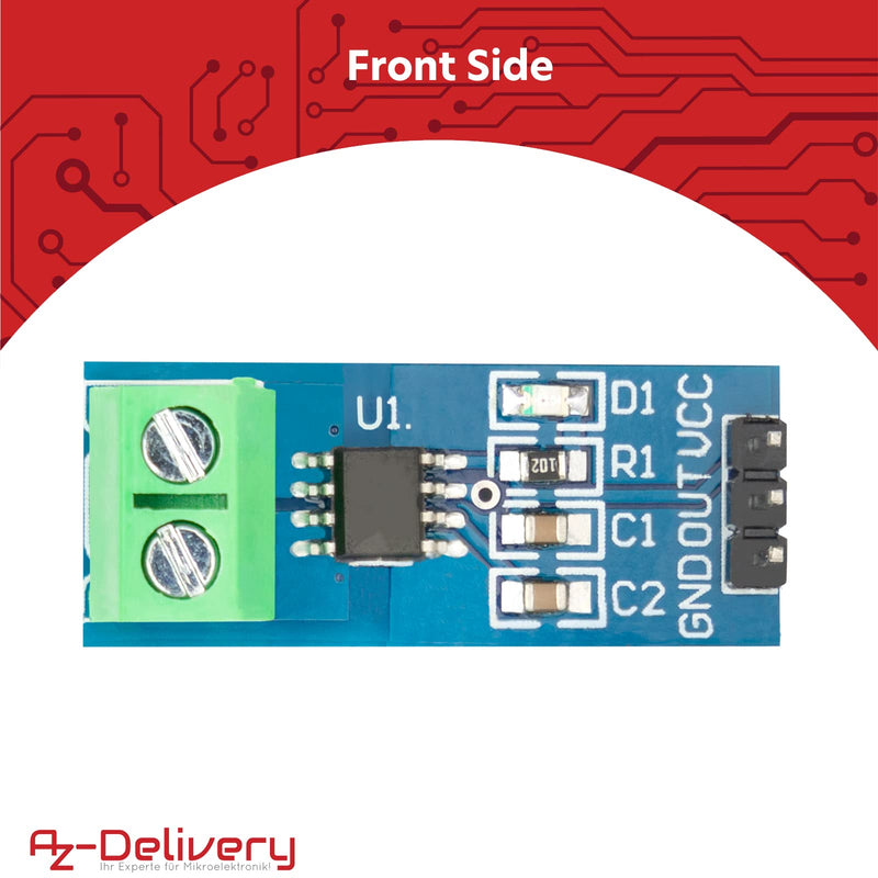  [AUSTRALIA] - AZDelivery 5 x ACS712 current sensor 5A measuring range range module current sensor compatible with Arduino including e-book!