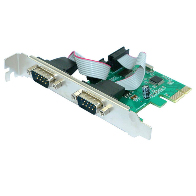  [AUSTRALIA] - PCIE 2 Port Serial Expansion Card PCI Express to Industrial DB9 Serial / RS232 COM Port Adapter 16C550 UART WCH382 Chip for Desktop PC Windows 10 with Low Bracket