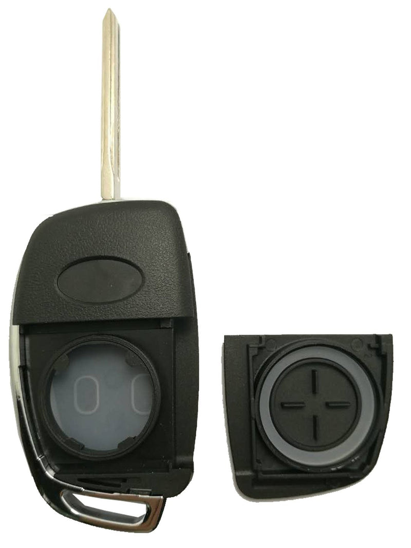  [AUSTRALIA] - Car Key Fob Case Shell for Hyundai Sonata Santa Fe Flip Floding Keyless Entry Remote Control Replacement Key Fob Cover Casing with Uncut Blade Blank (4 Buttons Key Shell) 4 Buttons Key Shell