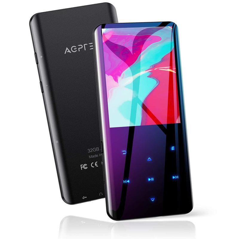  [AUSTRALIA] - 32GB MP3 Player with Bluetooth 5.0, AGPTEK A19X 2.4" Curved Screen Portable Music Player with Speaker Lossless Sound with FM Radio, Voice Recorder, Supports up to 128GB, Black