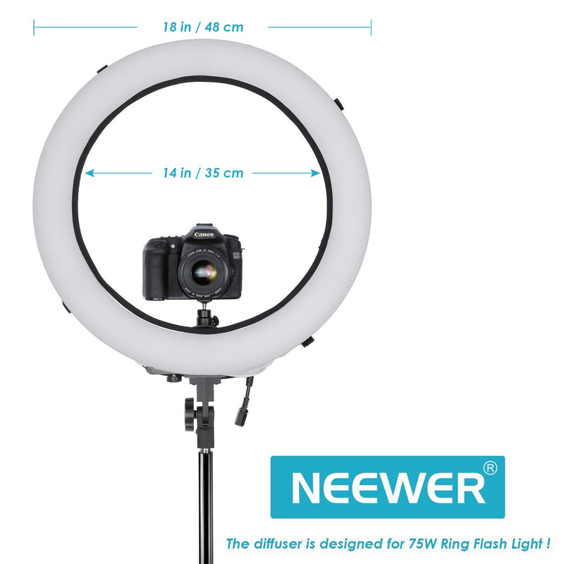 Neewer 18 inches Collapsible Photography Video Light Softbox Diffuser for 75W(600W Equivalent) Ring Fluorescent Light Flash Light - LeoForward Australia