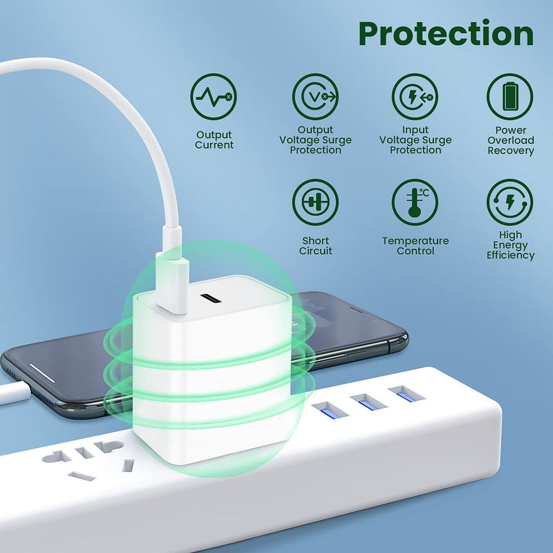  [AUSTRALIA] - 30w USB-C Power Adapter, Zafolia iPhone 14 Fast Charger Block, Google Pixel 6/6 Pro Charger, Upgraded Certified Dual Ports PD 3.0 Charging Plug for iPhone 13 Pro Max/iPad Pro/Samsung Galaxy S21 S22