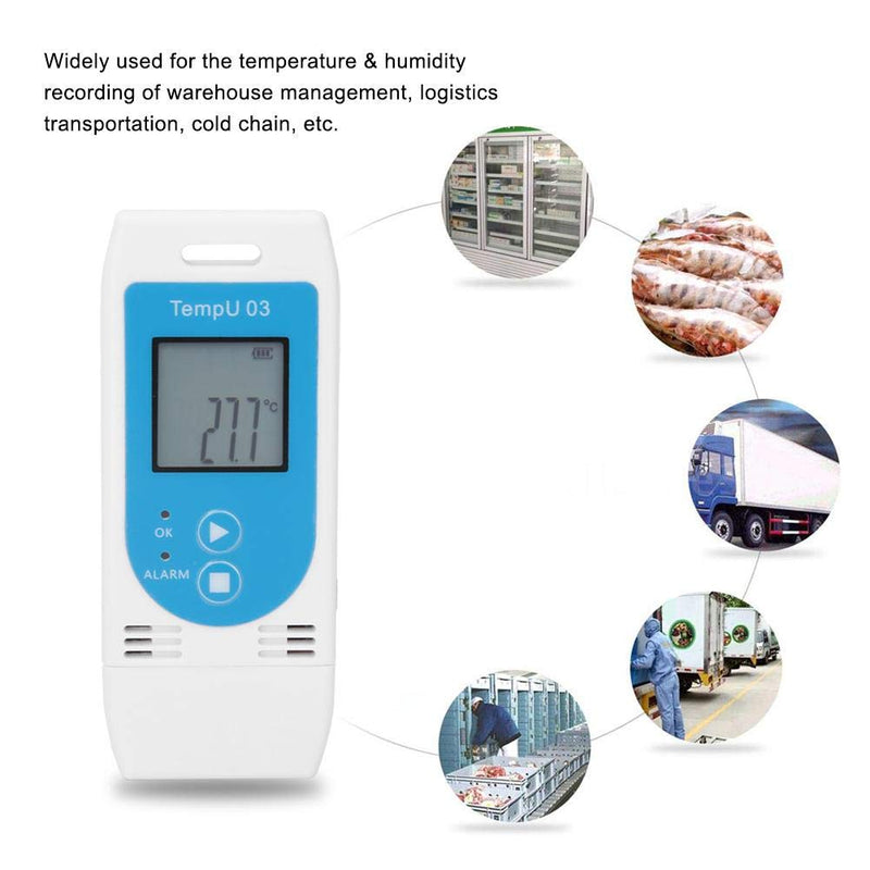 [AUSTRALIA] - Data Logger USB Temperature and Humidity Recorder PDF GSP Reusable Use LCD display standard for warehouse management with 32000 data capacity