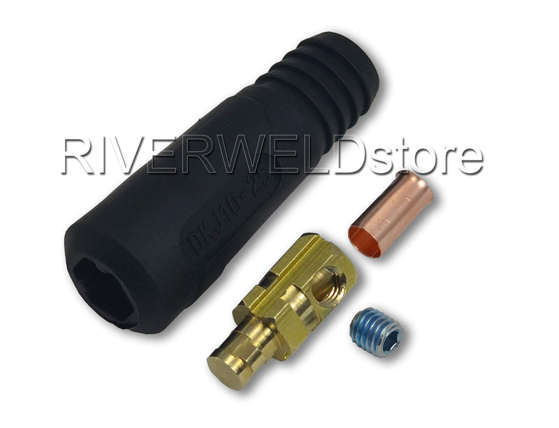  [AUSTRALIA] - RIVERWELD TIG Welding Cable Panel Connector Socket Set DKJ10-25 & DKZ10-25 Quick Fitting Dinse-Style 2set