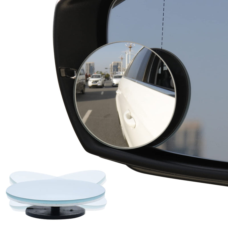  [AUSTRALIA] - LivTee Blind Spot Mirror, 2" Round HD Glass Frameless Convex Rear View Mirrors Exterior Accessories with Wide Angle Adjustable Stick for Car SUV and Trucks, Pack of 2