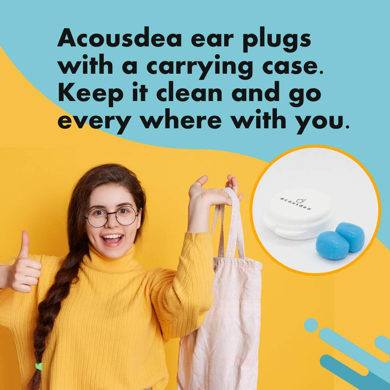  [AUSTRALIA] - Ear Plugs for Sleeping, Acousdea Reusable Moldable Silicone Ear Plugs, Waterproof, Suitable for Snoring, Swimming, Working, Studying, Noise Cancelling up to 40 dBSPL, Mix with Carry Case, 12 Pairs Multi-color