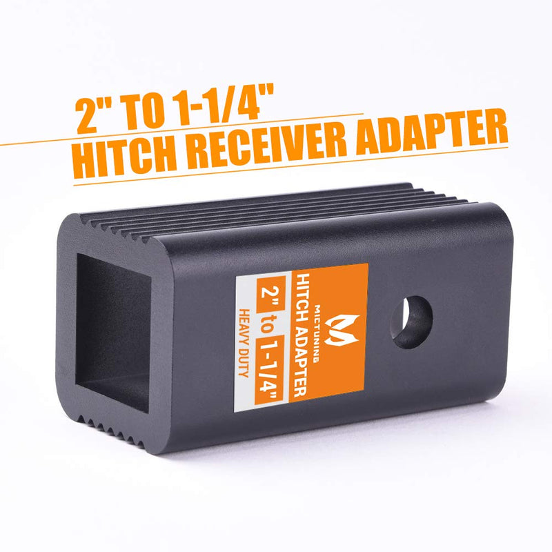  [AUSTRALIA] - MICTUNING 2 inches Class III/IV to 1-1/4 inches Class I/II Receiver Hitch Adapter Insert Sleeve Mount Adapter - 2 inches to 1.25 inches Receiver Reducer Converter for Bike Rack and Cargo Carriers