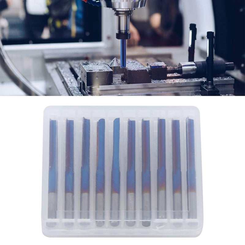  [AUSTRALIA] - 10Pcs 3.175mm CNC Router Carbide 2-Flute Straight Nano Blue Coating End Mill, Handle Milling Tool for Processing Wood