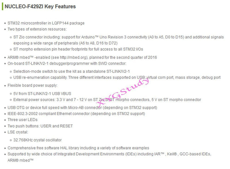  [AUSTRALIA] - NUCLEO-F429ZI with STM32F429ZI MCU Supports ST Zio Morpho Connectivity STM32 Nucleo-144 ARM mbed Development Board Integrates ST-LINK/V2-1 @XYGStudy NUCLEO-F429ZI