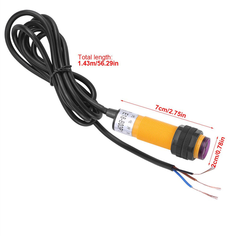  [AUSTRALIA] - Photoelectric barrier proximity sensors limit switch, photoelectric sensor E18-B03P1 5-30cm DC 3 wire 6-36V PNP IR photoelectric switch photo