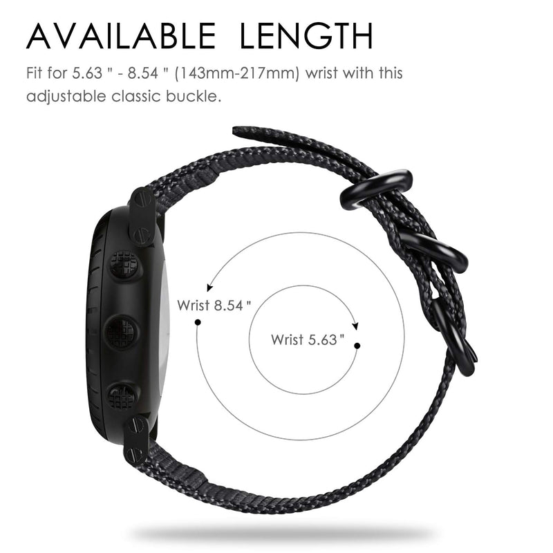 Fintie Watch Band Compatible with Suunto Core, Premium Woven Nylon Replacement Sport Strap with Metal Buckle Compatible with Suunto Core Smart Watch, Black - LeoForward Australia
